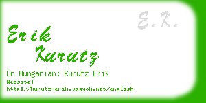 erik kurutz business card